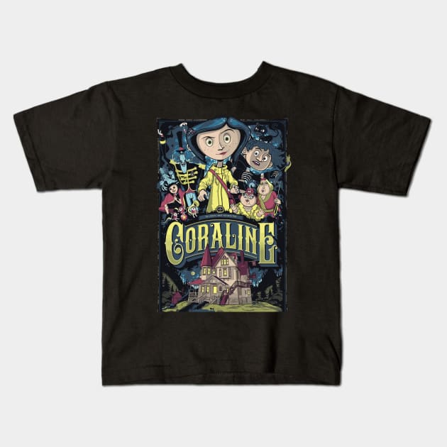 Coraline Jones Kids T-Shirt by DesginsDone